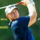 "Golfer swinging club after a shot on the course with text announcing Brad Dalke as the 2025 Creator Classic winner."